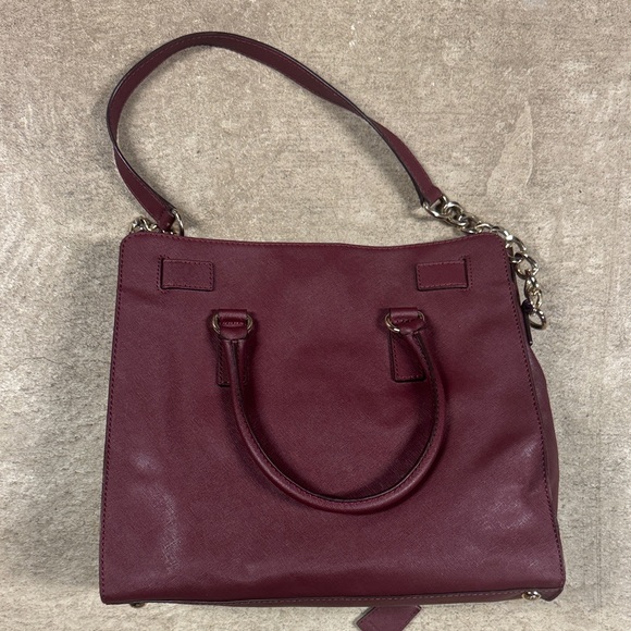 MICHAEL Michael Kors Plum/ Burgundy Tote with Gold Accents - Picture 4 of 6